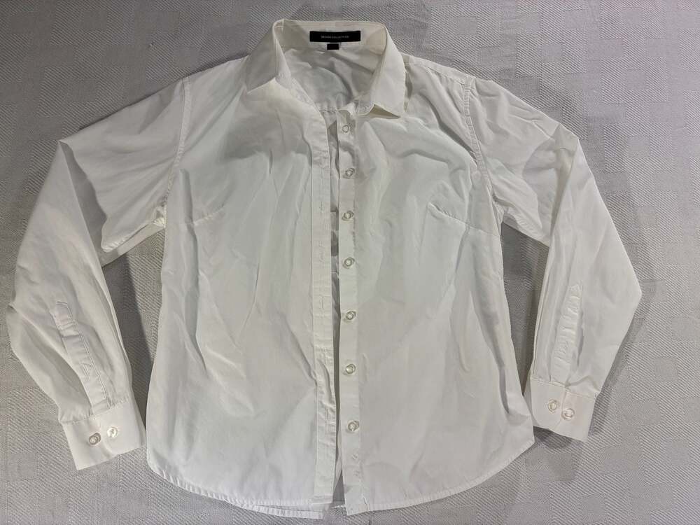 Design Collective Women's White Long Sleeve Button Down Dress Shirt